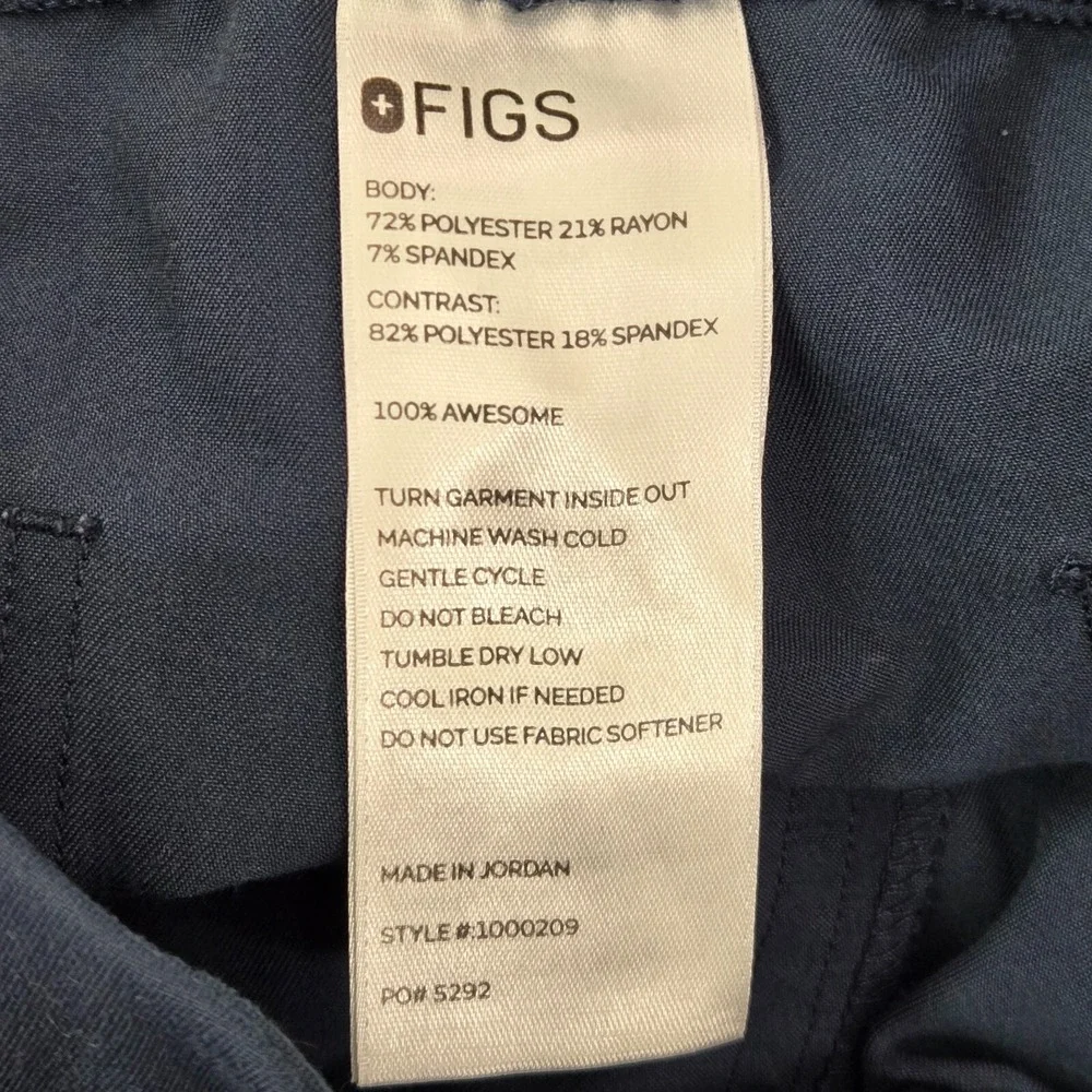 FIGS Women Scrub Pants XLT Blue High Waisted Yola Skinny Cargo Drawstring